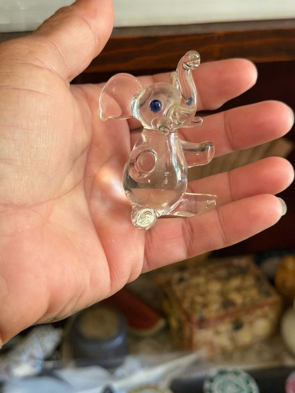 Glass Elephant Figurine